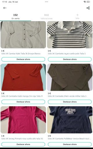 Sólo 1€ Ropa de mujer