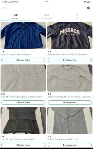Sólo 1€ Ropa de mujer