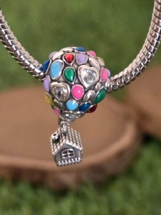 Charm Casetta Palloncino Up Multicolor Argento