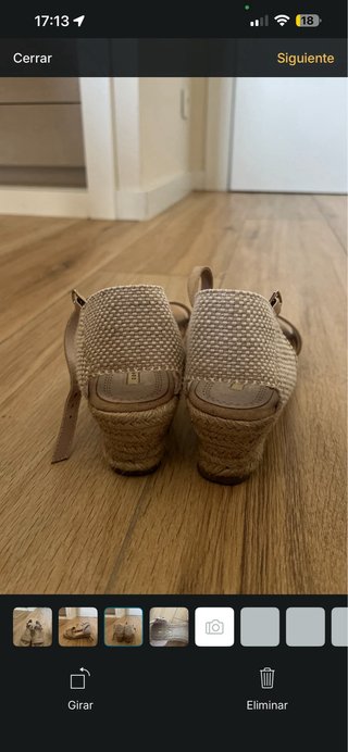 Sandalias beige cuña esparto
