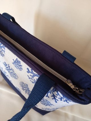 Borsa handmade in cotone con tasca interna