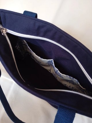 Borsa handmade in cotone con tasca interna