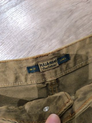 Pull&Bear Shorts Vaqueros Desgastados Verde