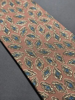 Cravatta fantasia geometrica vintage in seta Italy