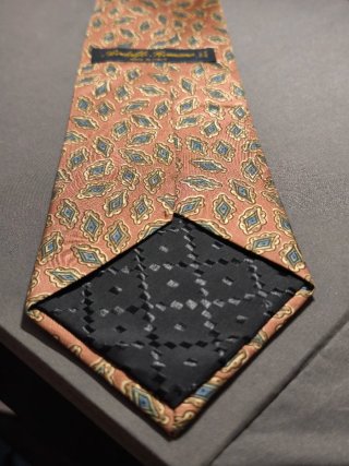 Cravatta fantasia geometrica vintage in seta Italy