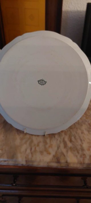 Fuente y plato de porcelana de Limoges