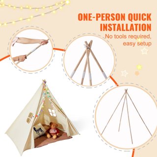 Tenda Teepee da Gioco per Bambini da 1 a 5 Anni