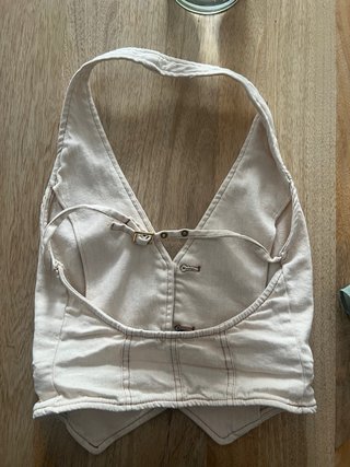 Conjunto ZARA Chaleco Halter y Pantalón Beige