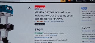 Fresadora Makita 18V con accesorios
