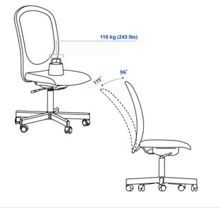 Silla de oficina IKEA FLINTAN negra