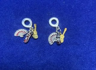 Charm guitarra abanico zapato pulsera Pandora plat