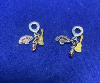 Charm guitarra abanico zapato pulsera Pandora plat