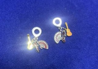 Charm guitarra abanico zapato pulsera Pandora plat