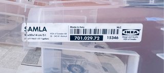 Set 3 Contenitori Trasparenti Ikea Samla 5L