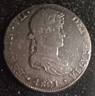 Moneda Plata 8 Reales Fernando VII 1821