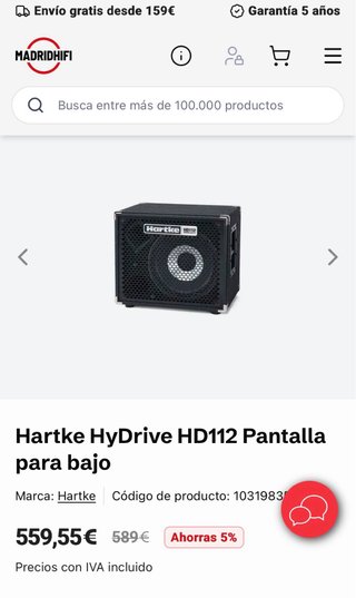 Hartke HyDrive HD112 Pantalla Bajo