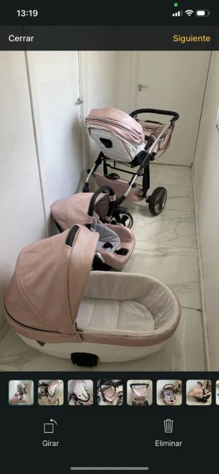 Carro de bebé rosa