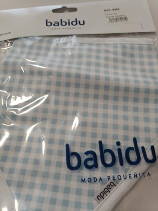 Babero Babidu Cuadros Celeste Talla Única
