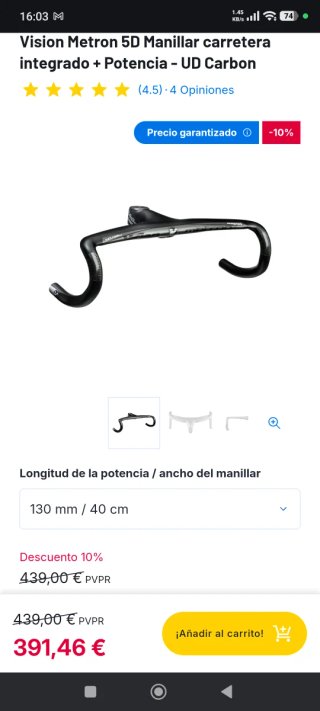 Manillare Carbonio Vision Metron 5D Bianchi