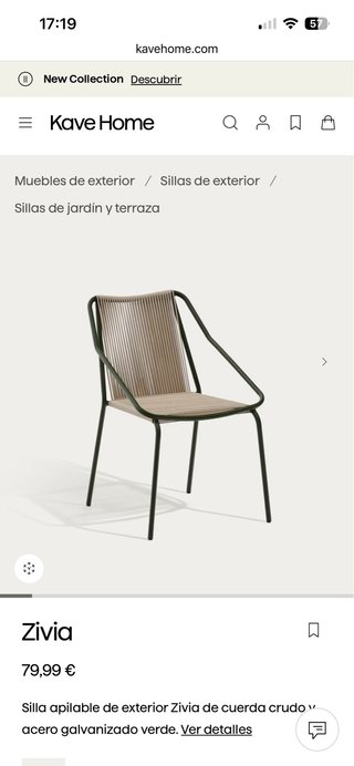 Silla Exterior Kave Home Zivia