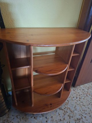 Mueble auxiliar madera con ruedas