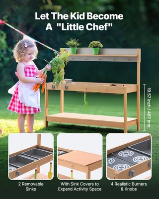 Cucina di Fango per Bambini in Legno con Accessori