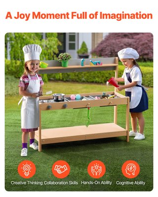 Cucina di Fango per Bambini in Legno con Accessori