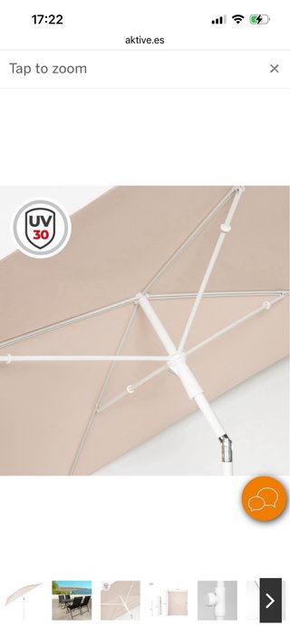 Parasol Rectangular Beige 180x145 Inclinable NUEVO