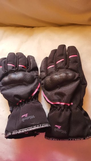 Guantes Moto Mujer Talla M Negro/Rosa