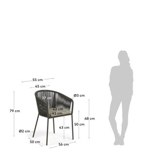 Silla Yanet Kave Home exterior cuerda verde.