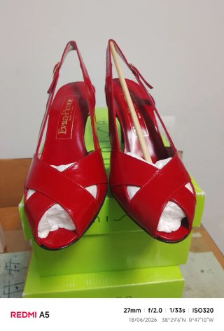 Zapatos rojos Evan-Picone piel verano n 36