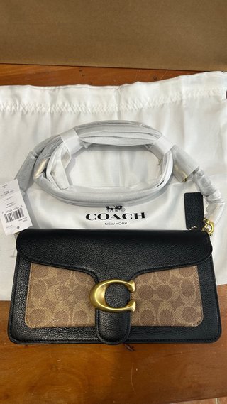 Bolso Coach Tabby 26 Lona Firma Negro/Caqui
