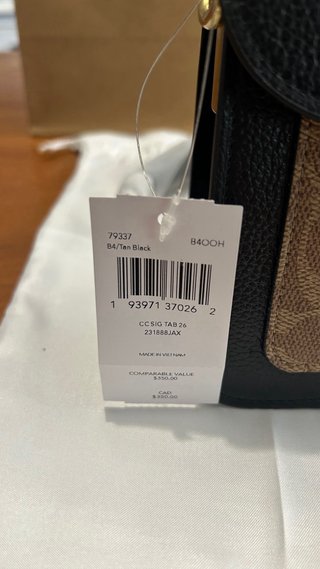 Bolso Coach Tabby 26 Lona Firma Negro/Caqui