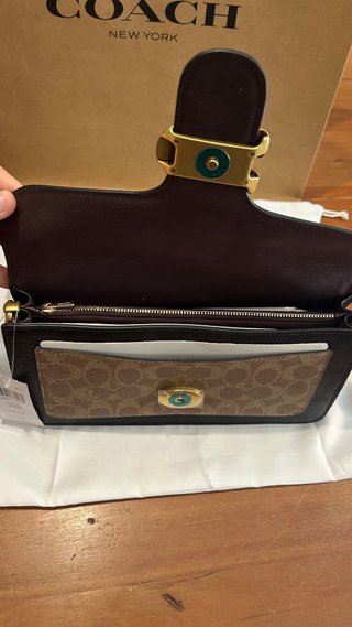 Bolso Coach Tabby 26 Lona Firma Negro/Caqui