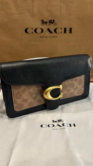 Bolso Coach Tabby 26 Lona Firma Negro/Caqui