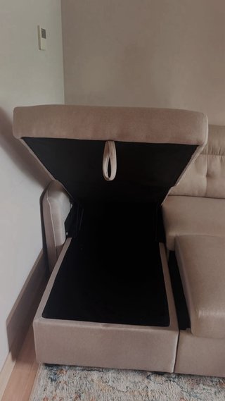 Sofá cama chaise longue beige