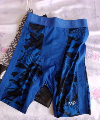 Pantaloncini da allenamento blu camouflage-S