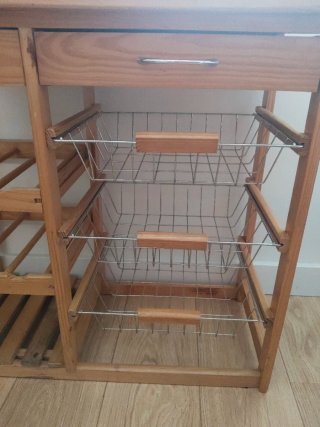 Mueble Cocina Madera con Baldas y Cajones