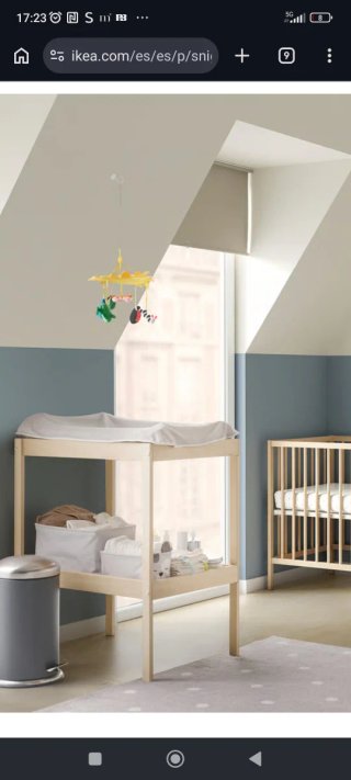 Cambiador de bebé madera y blanco