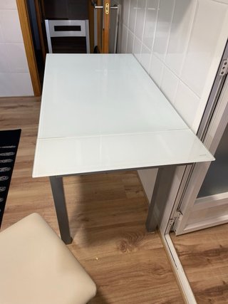 Mesa y 2 Sillas Cocina Cristal