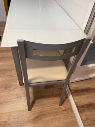 Mesa y 2 Sillas Cocina Cristal