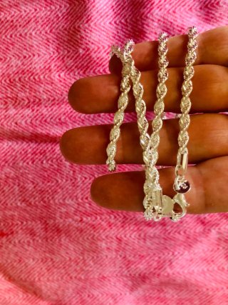 Conjunto plata: cadena y pulsera
