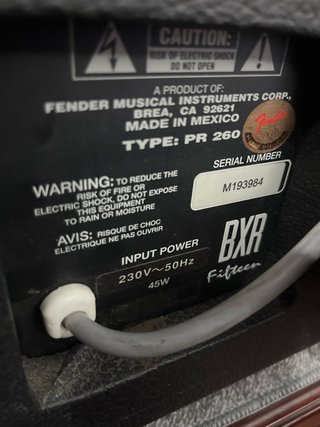 FENDER Bxr vintage amplificador de bajo 15 watts