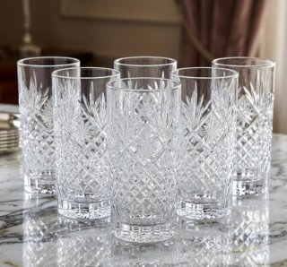 Set 6 Bicchieri Cristallo Intaglio Stella