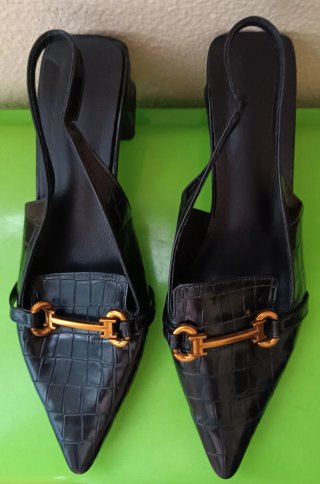 Zapatos tacón ancho negros talla 40