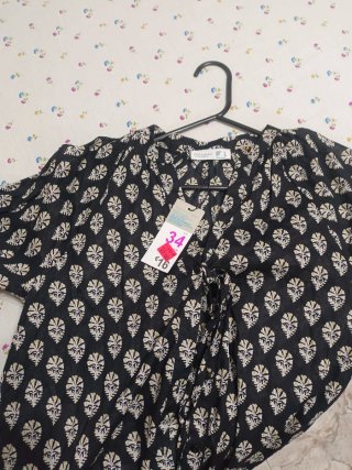 Vestido estampado negro y blanco talla 34