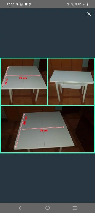 Mesa de cocina blanca y madera