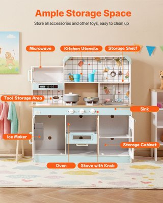 Set Giocattolo Cucina per Bambini in Legno 24 pz