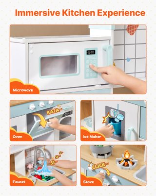 Set Giocattolo Cucina per Bambini in Legno 24 pz