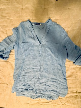 Camisa azul celeste Lino 100% Talla M